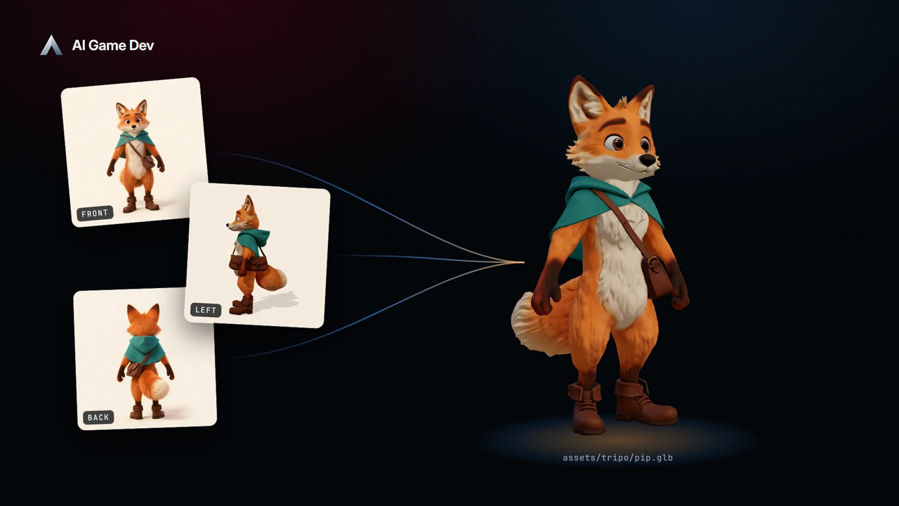 From Reference Images to a Game-Ready 3D Model — Tripo AI Inside AI Game Developer